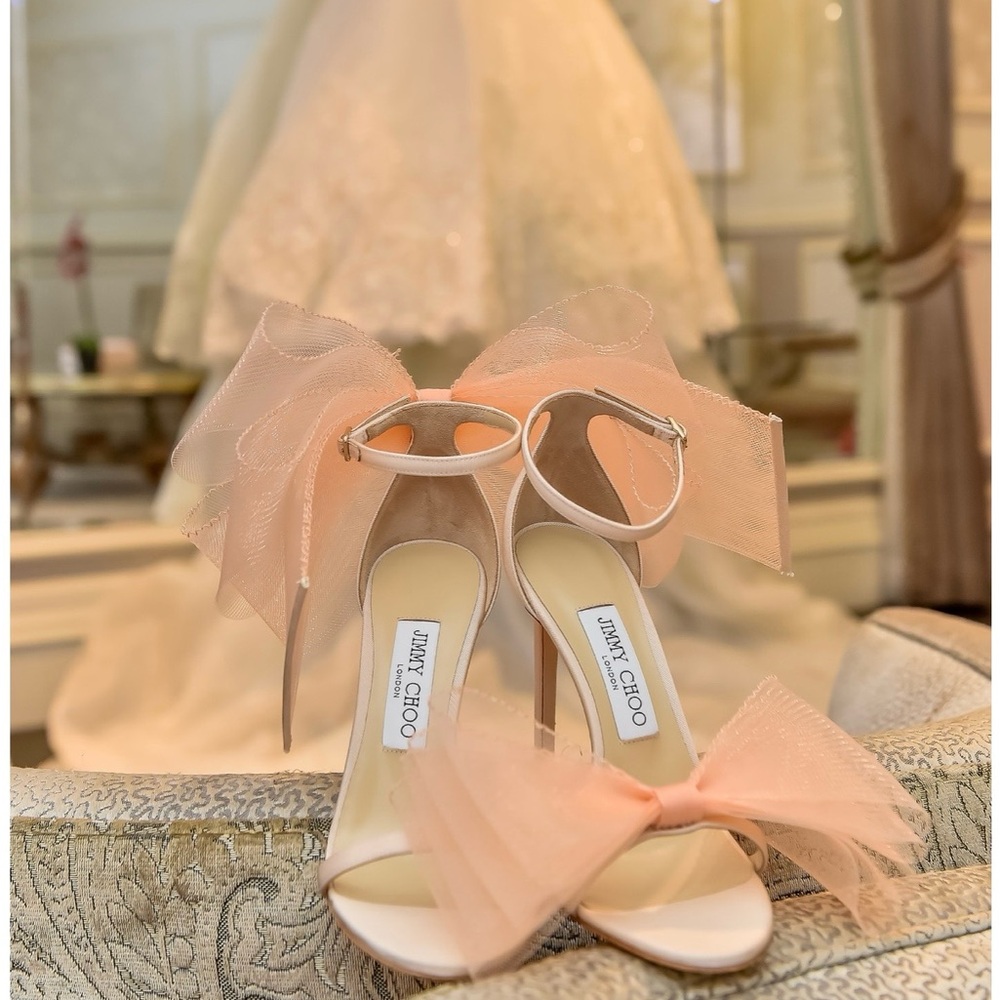 Jimmy Choo Blush Pink Bow Heels